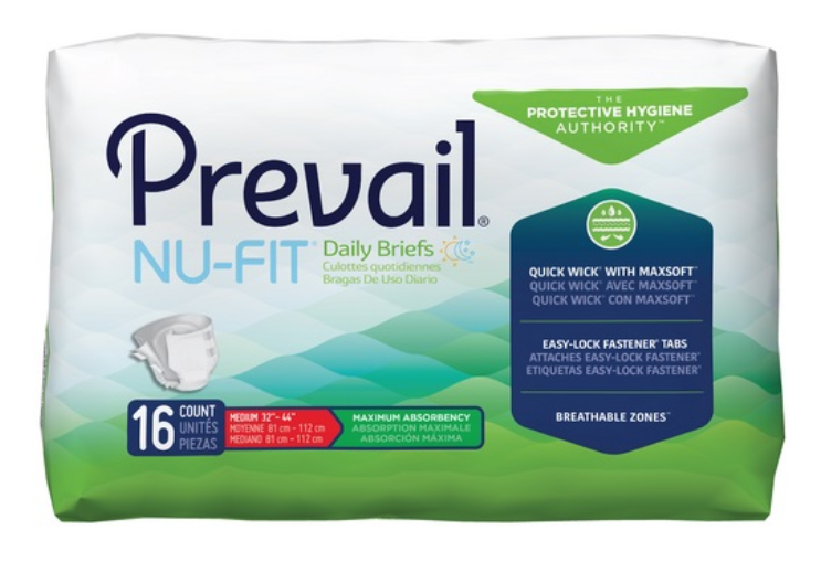 NU012-M PREVAIL NU-FIT MAXIMUM ADULT ADULT BRIEF MEDIUM
