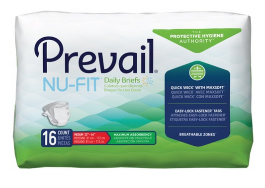 NU012-M PREVAIL NU-FIT MAXIMUM ADULT ADULT BRIEF MEDIUM