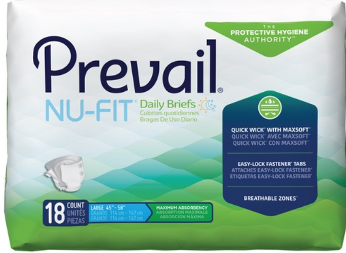 NU013-L PREVAIL NU-FIT MAXIMUM ADULT BRIEF LARGE
