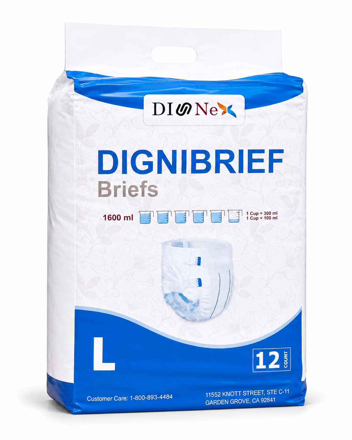 DGB 3020  Dignex Dignibrief Daytime Large 12pcs/6bgs/cs