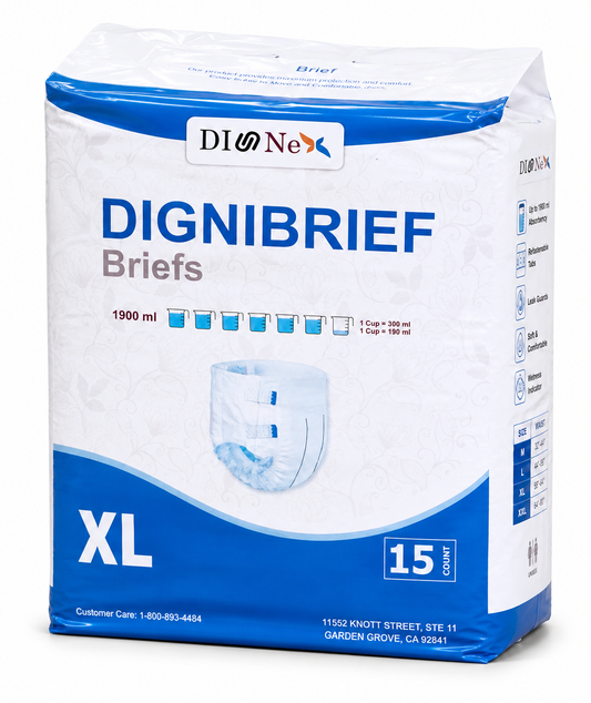 Dignex Dignibrief Adult Brief - X-Large | 15 pcs/bag � 4 bags/case