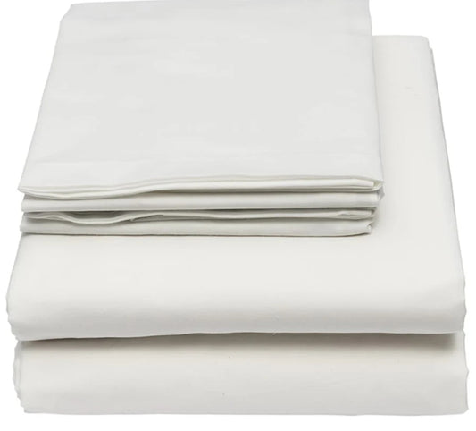 1007558- Flat Sheet Percale T180 55/45 Blend 66"x104" - 12ea/pk 3pk/cs