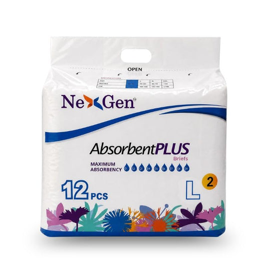 MAP0419-L-Meddcare Absorbent Plus Overnight Brief Large 12pcs/4bgs/c