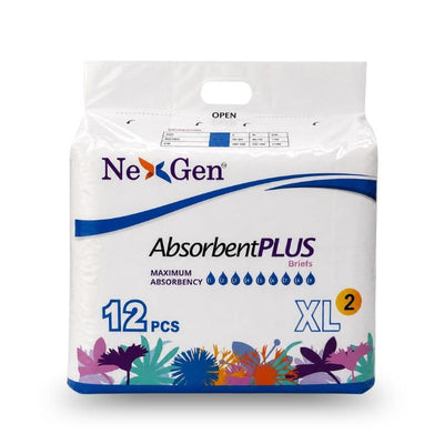 MAP0419-XL-Meddcare Absorbent Plus Overnight Briefs- XL 12pcs/4bags/cs