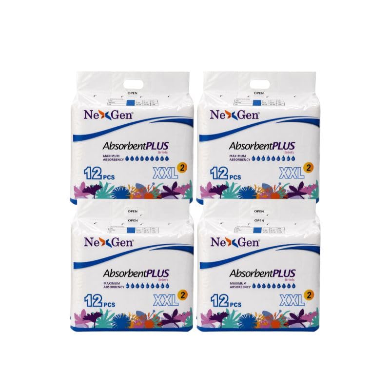 MAP0419-XXL-Meddcare Absorbent Plus Overnight Briefs- XXL 12pcs/4bags/cs