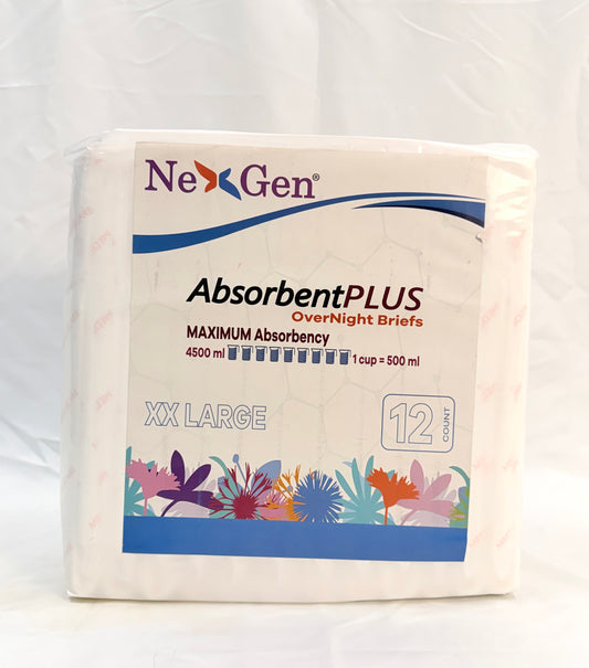 MAP0419-XXL-Meddcare Absorbent Plus Overnight Briefs- XXL 12pcs/4bags/cs