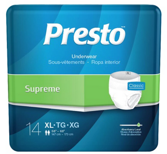 AUB23050-PRESTO Protective Underwear XL 58"-68" 14/bg/4/cs