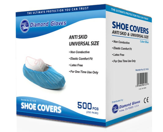 SC1741B - Shoe Cover (Blue) Anti-Skid, Universal Size Spun Bond 500 pcs. /cs.